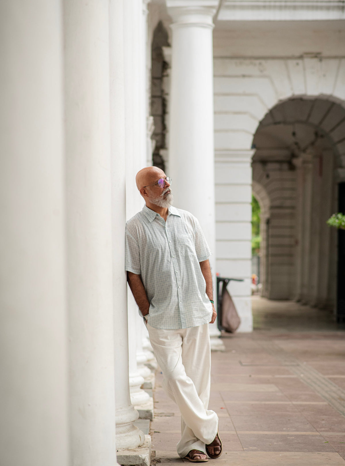 Xavier Shirt Half Sleeves : Ghazni Teal OD  Voile