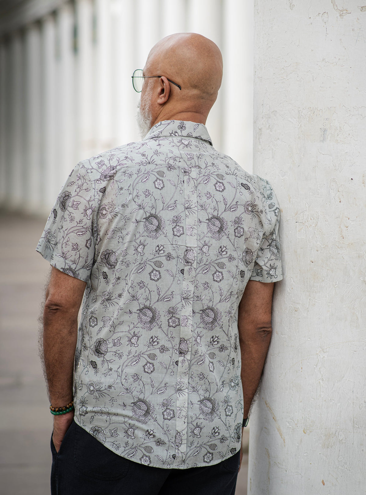 Hangout Shirt Half Sleeves : Swati Grey Voile