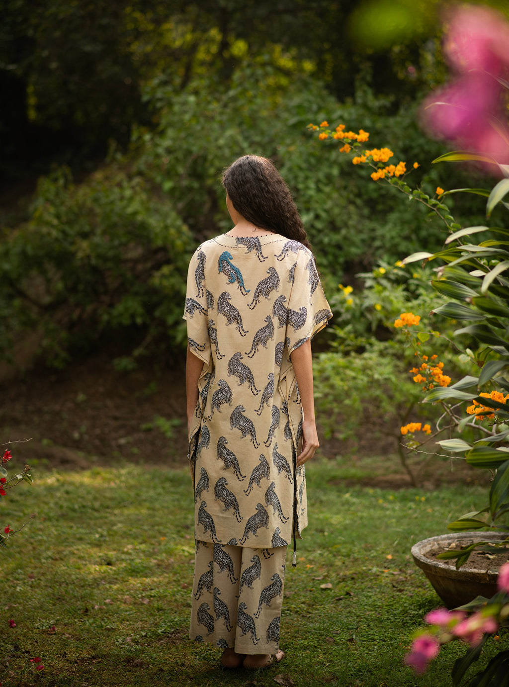 Ellie Pant : Leopard Beige Voile