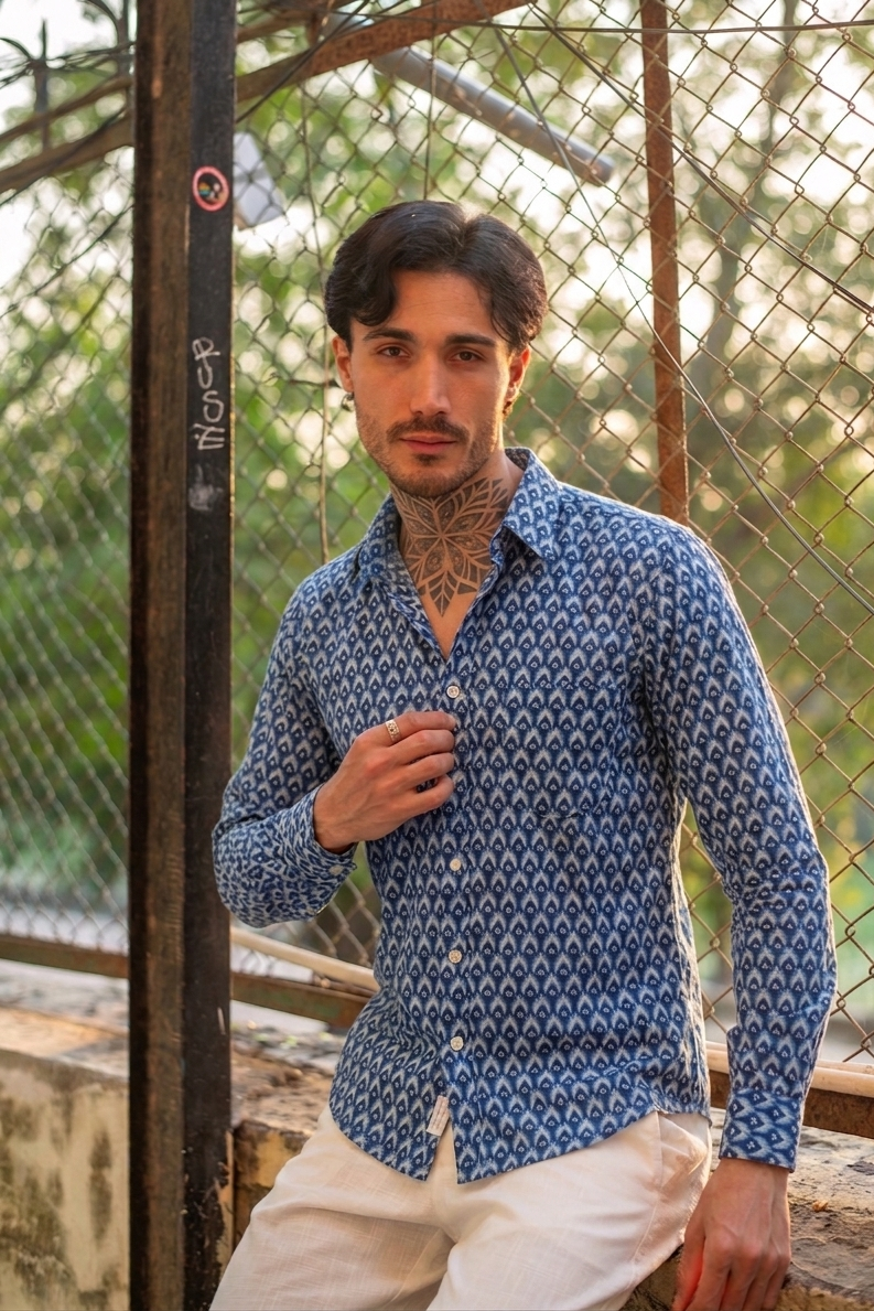 Hangout Shirt FS : Taj Blue Voile