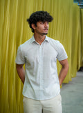 Hangout Shirt Half Sleeves : CM Stripes Blue Voile