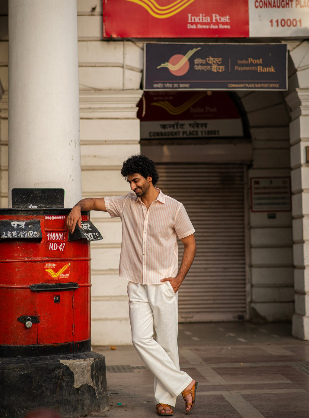 Hangout Shirt Half Sleeves : Lemur Blush Voile