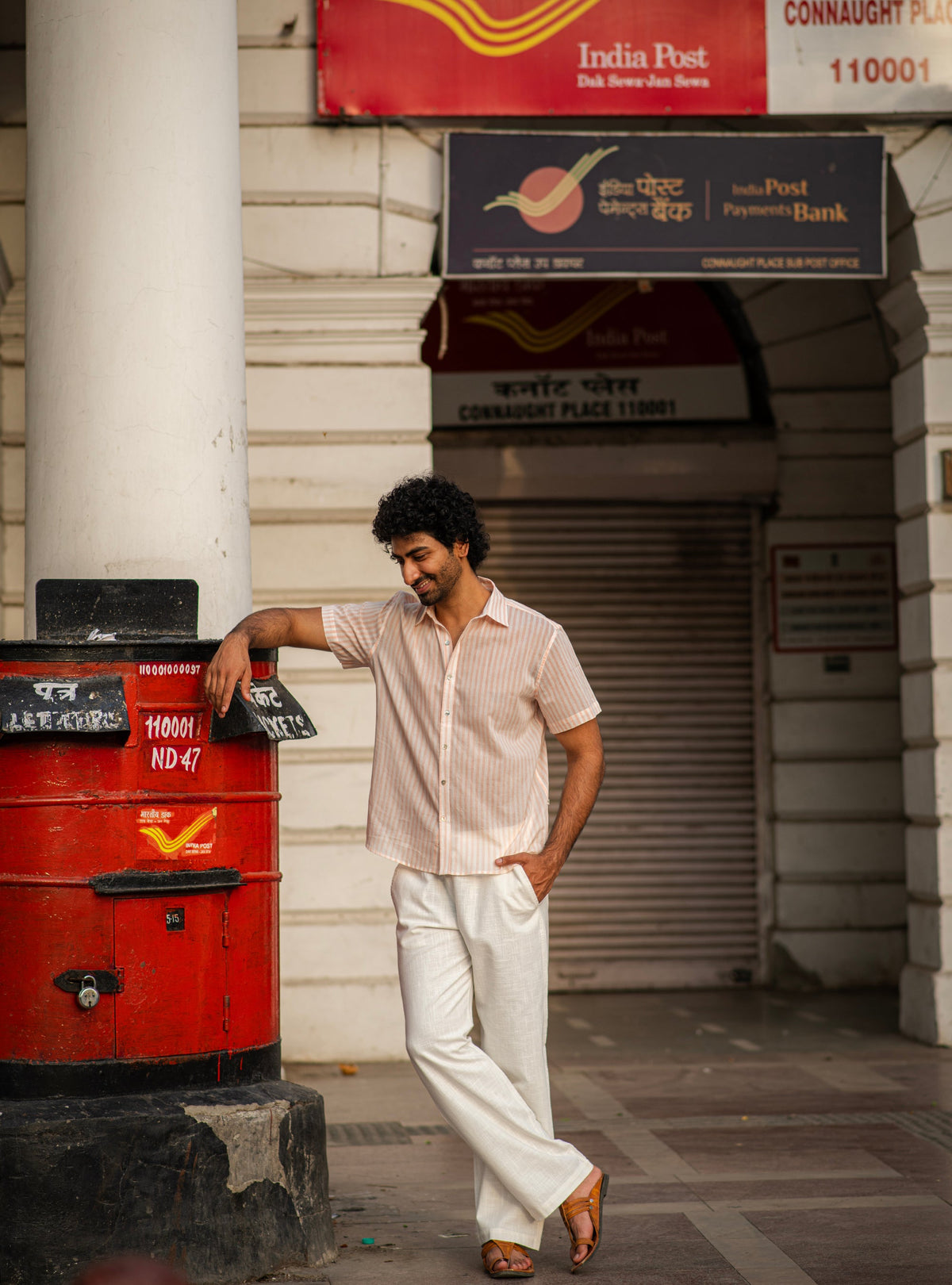 Hangout Shirt Half Sleeves : Lemur Blush Voile
