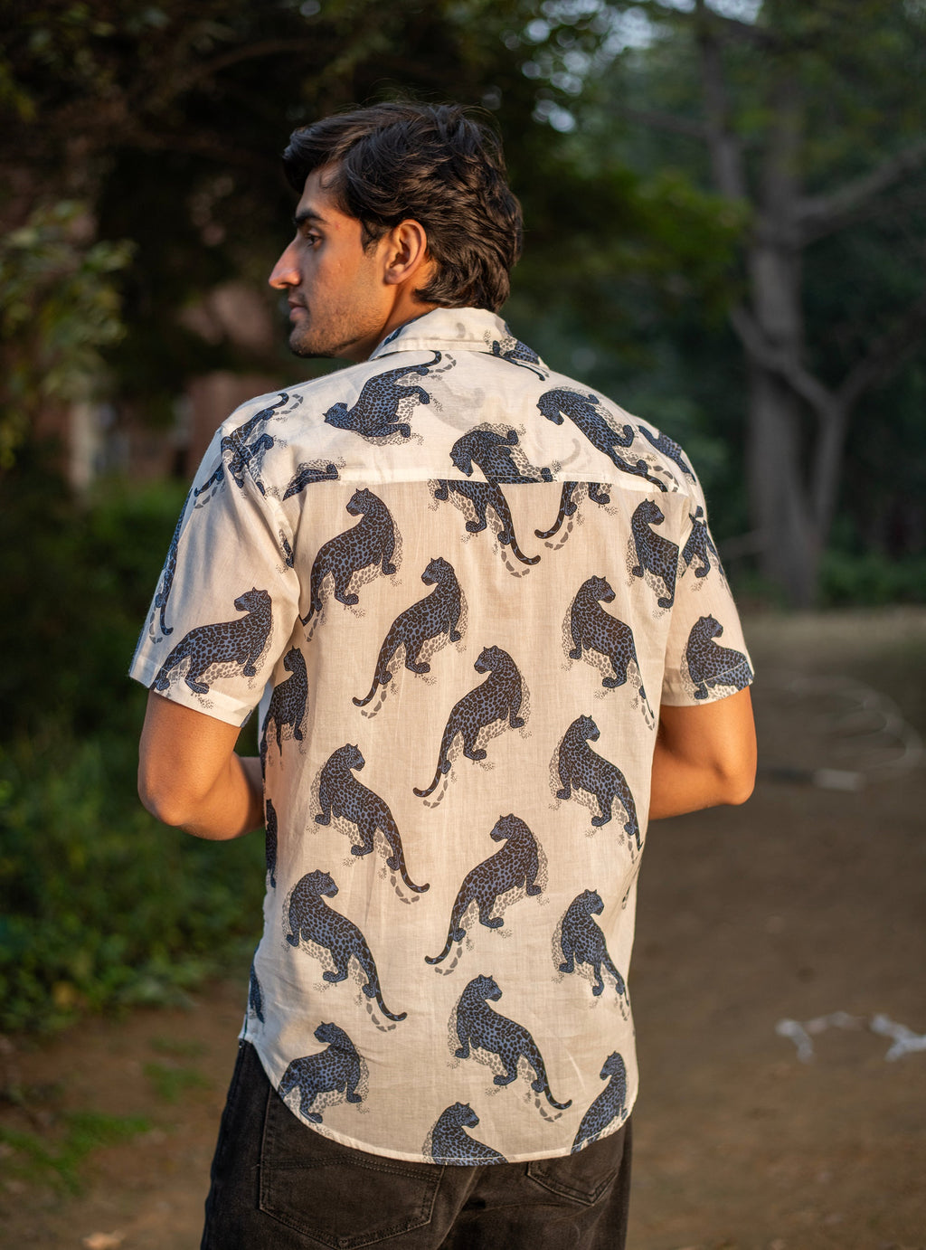 Xavier Shirt Half Sleeves : Leopard White