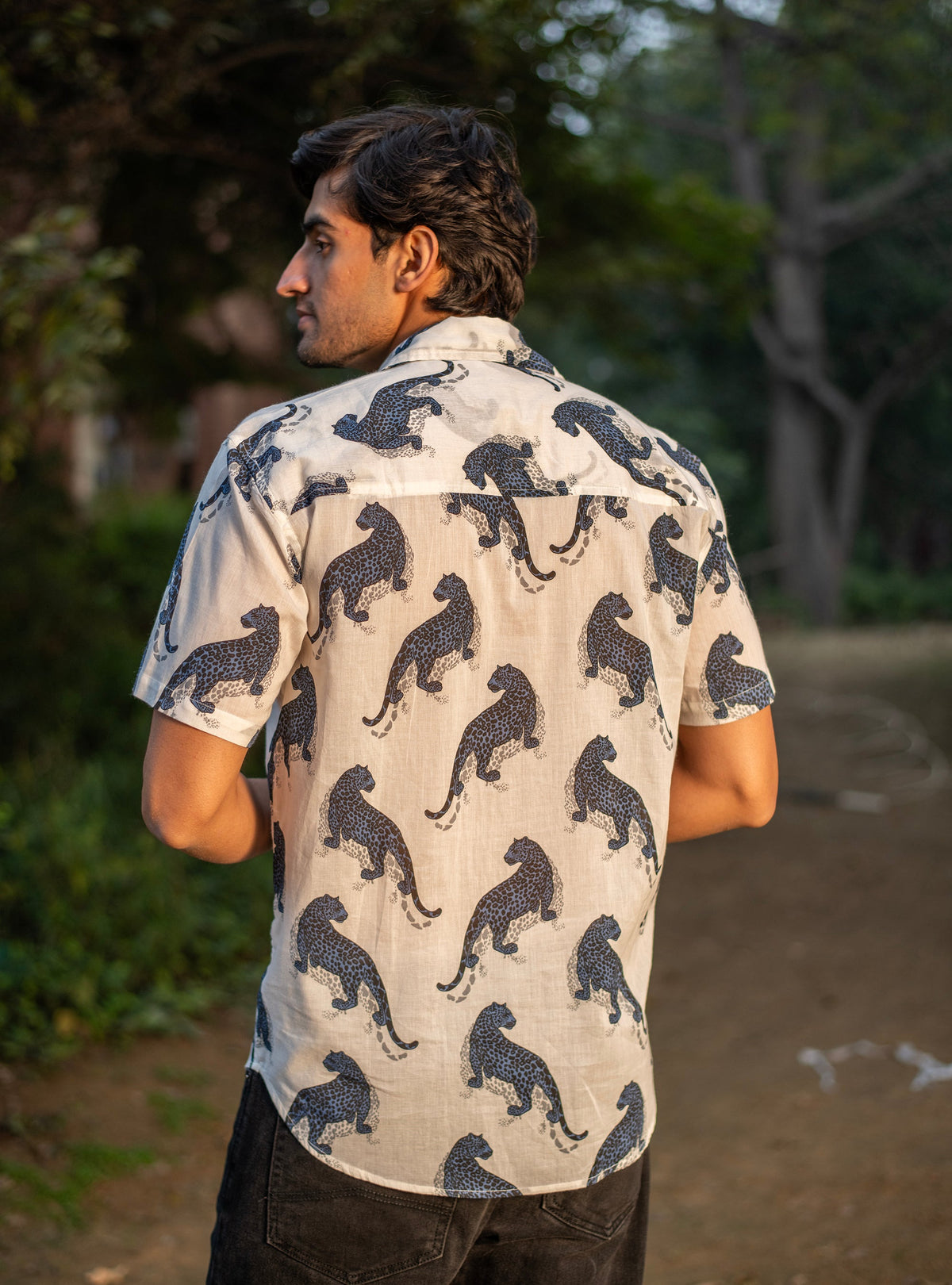 Xavier Shirt Half Sleeves : Leopard White