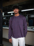 Sailor Shirt FS : Alaknanda Navy Cotton Satin