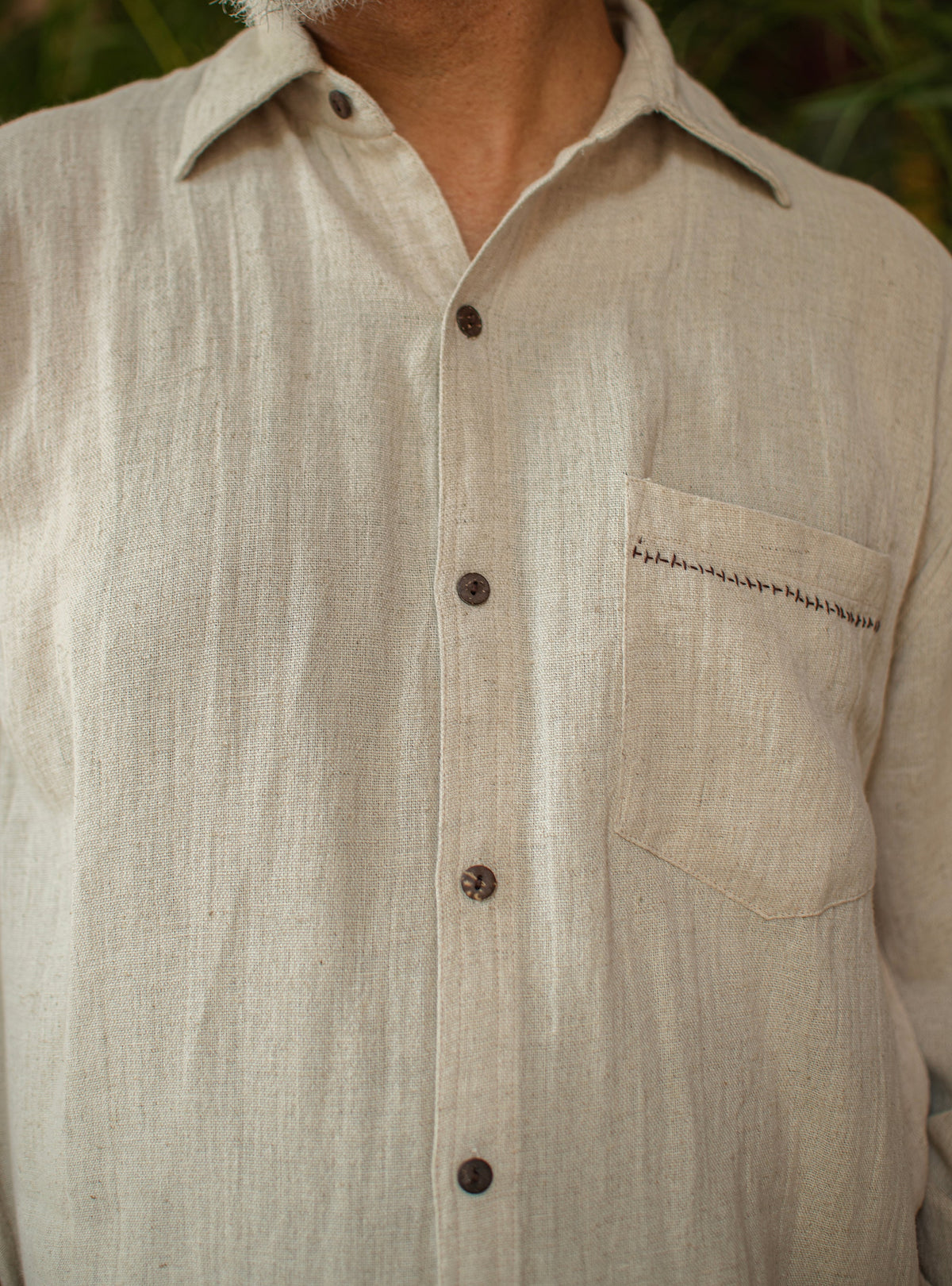 Xavier Shirt FS : Solid Natural Cotton Flax